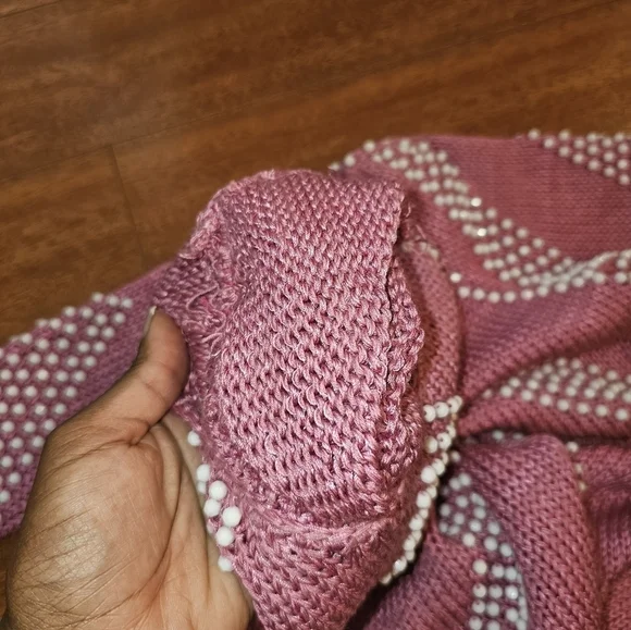 Womens Vintage 80s Basilio M. Faux Pearl Sweater - Picture 16 of 16